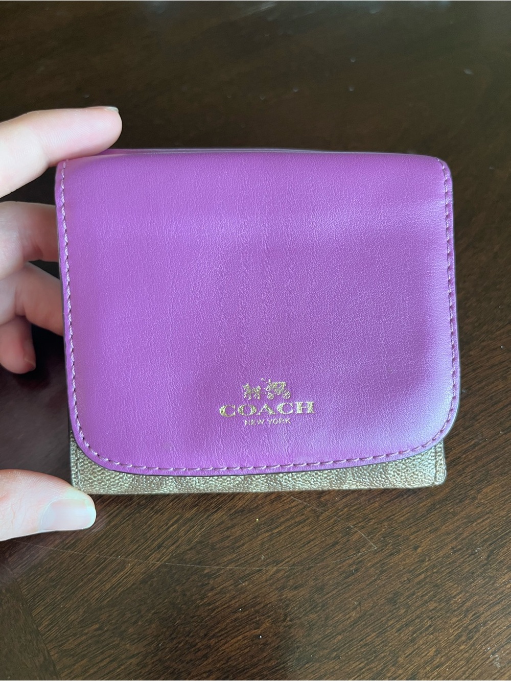 Coach - Signature Leather Small Trifold Wallet
